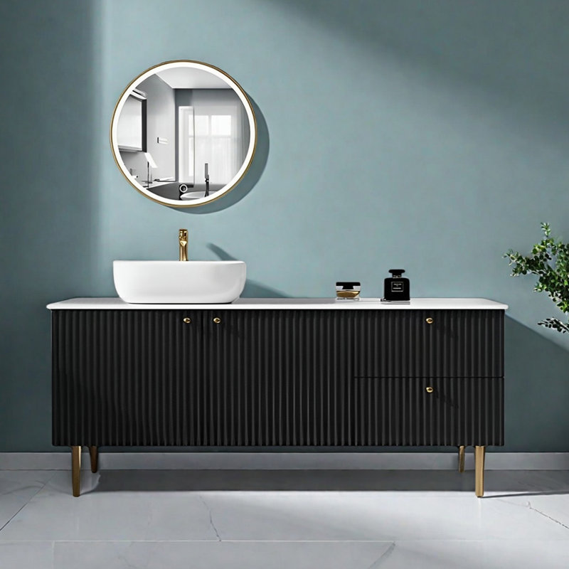 Nordic style marble bathroom cabinet