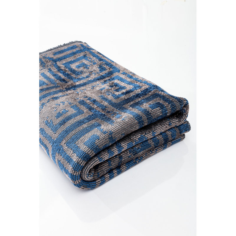 Rapture Blue/Gray Luxury Area Rug, Rectangle 7'10" x 11'2"