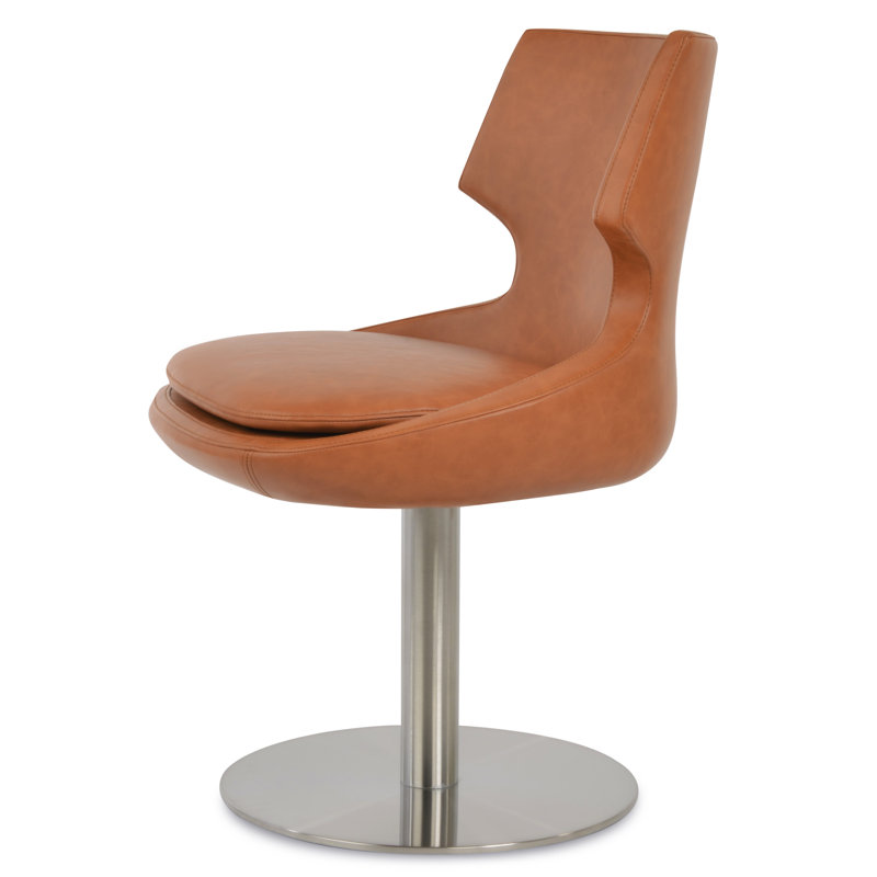 Table ronde Patara, Chrome chrome, Caramel