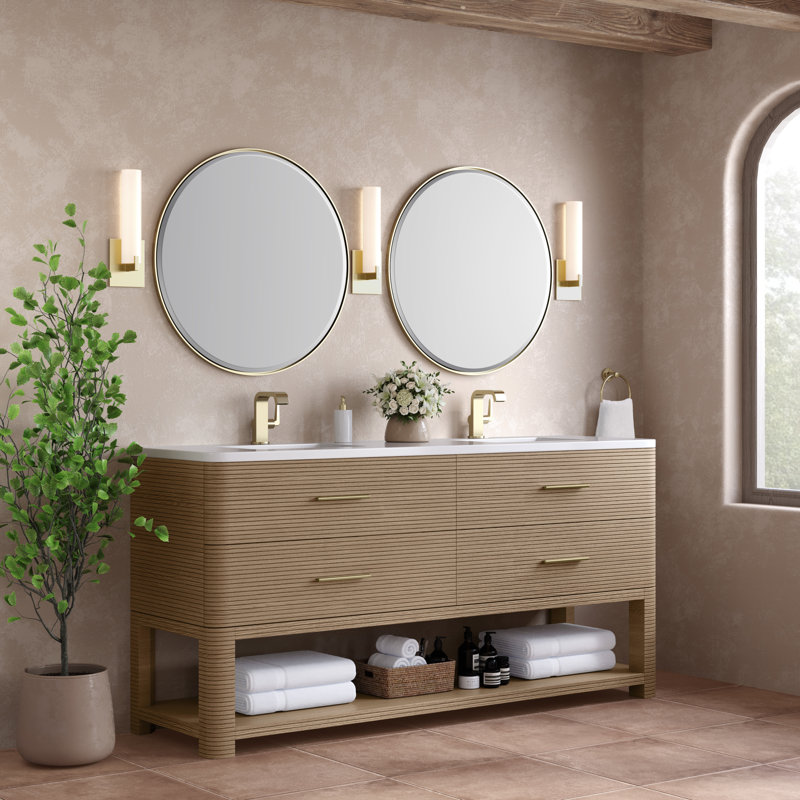 Lucian 72'' W Double Vanity, White Zeus