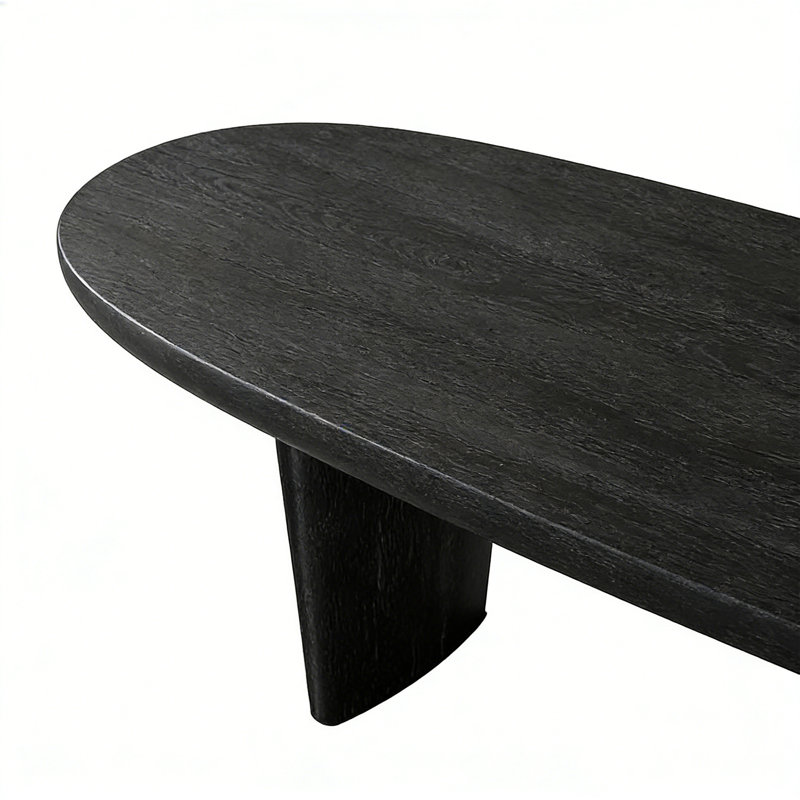 Table basse en bois de style japonais, H 13,7 po x L 47,2 po x l 18 po, Noir