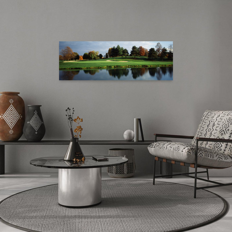 Pond In A Golf Course Westwood Golf Course Vienna Fairfax County Virginia USA by Chris John/PDI - Wrapped Canvas Panoramic Print