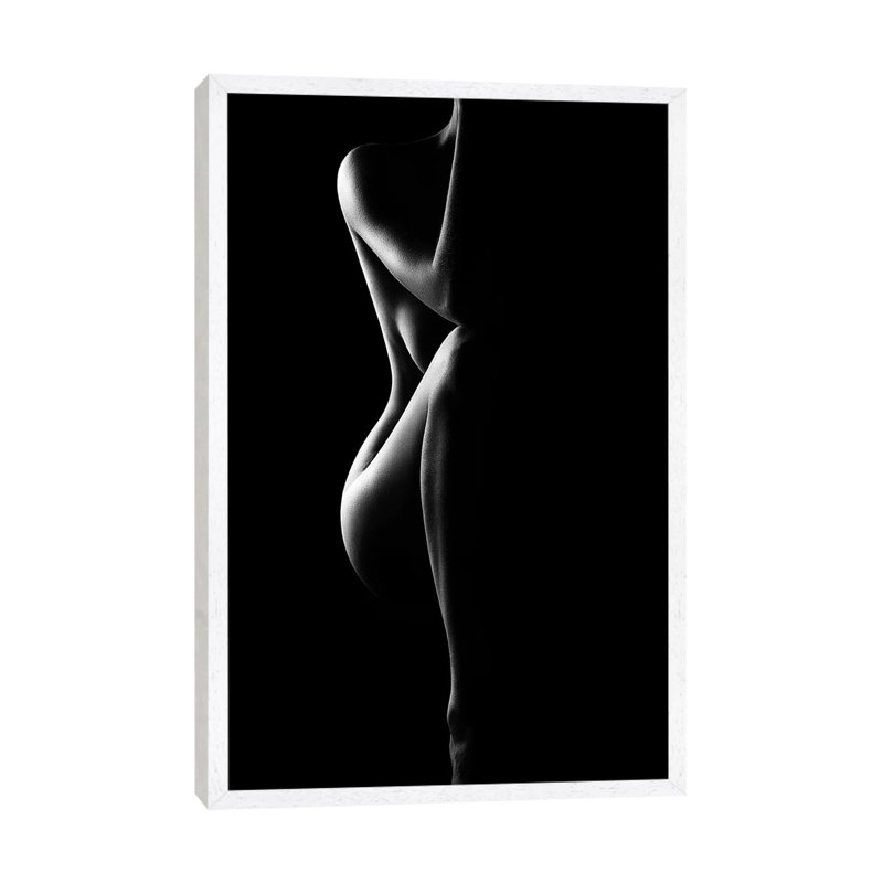 Silhouette Of Nude Woman by Johan Swanepoel - Wrapped Canvas Print, White Framed, 101.6 cm H x 66.04 cm W