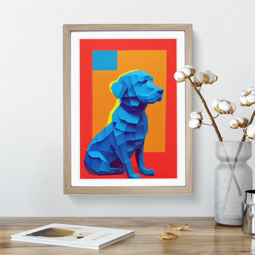 Sitting Dog No.2 - Framed Print