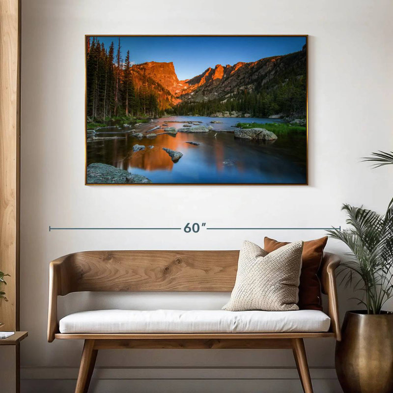 Paysage de rêve, 46 po x 31 po, Cadre flottant doré