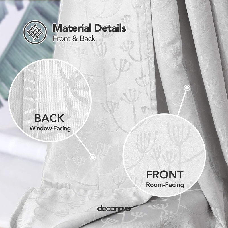 Blackout Curtain Pair, Silver-grey, 140cm wide x 240cm high