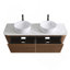 Meuble-lavabo mural 60 po avec double lavabo en céramique et porte-serviettes gratuit-132207706-132207708-132207710