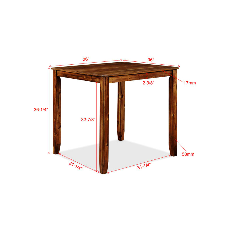 Classical Counter Height Dining Square Table Side Chairs Kitchen Table Dining Room Wooden