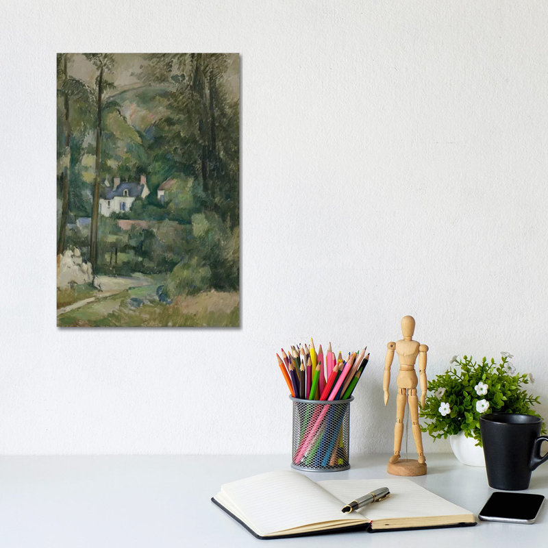 Maisons Dans La Verdure 1881 by Paul Cezanne - Wrapped Canvas Painting, 20.32 cm H x 30.48 cm W