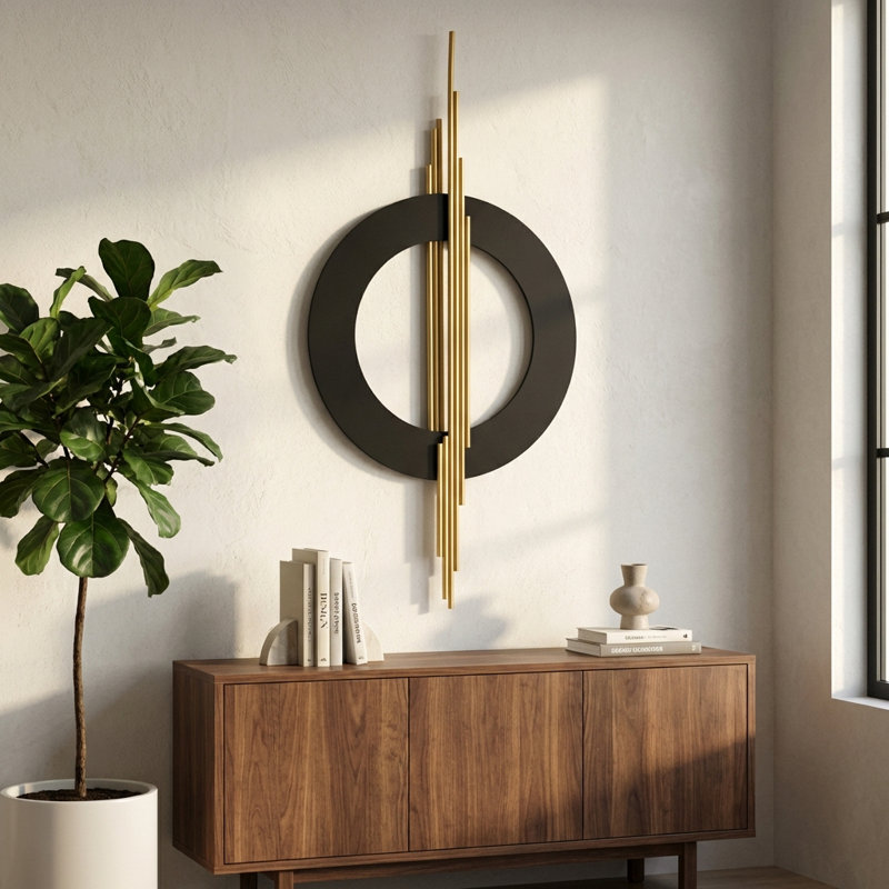 Geometa 3D Modern Metal Wall Decor (Hangable Horizontally or Vertically)