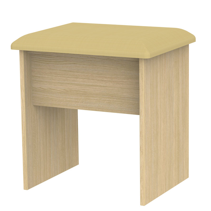 Fully Assembled Grety Dressing Table Stool, Oak