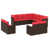 Coussin rouge / cadre brun est en rupture de stock