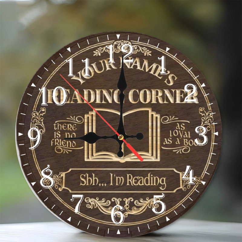 Horloge murale en bois 10 po, mouvement silencieux, à piles (piles AA non incluses), décor artistique, parfait pour les décorations