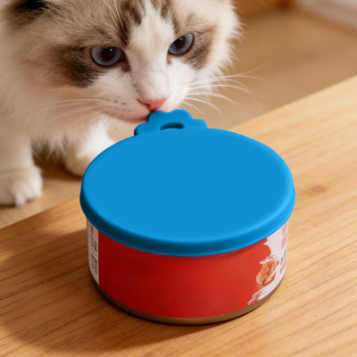 3-in-1 Silicone Pet Can Lid, Blue
