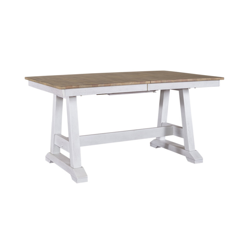 Keswick Trestle Dining Table w/ 18" Leaf, White