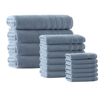 Ensemble de serviettes en coton turc 16 pièces Jayni
