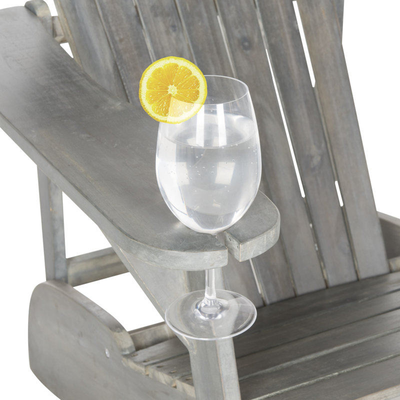 Chaise Adirondack en bois massif Briaca, Gris cendré