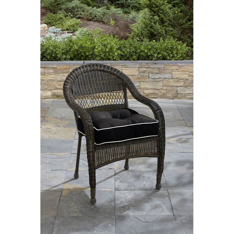 Adelphine Outdoor 4'' Dining Chair Seat Cushion Black