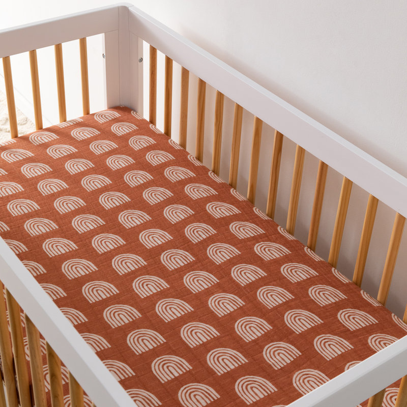 Rainbow Muslin Crib Sheet