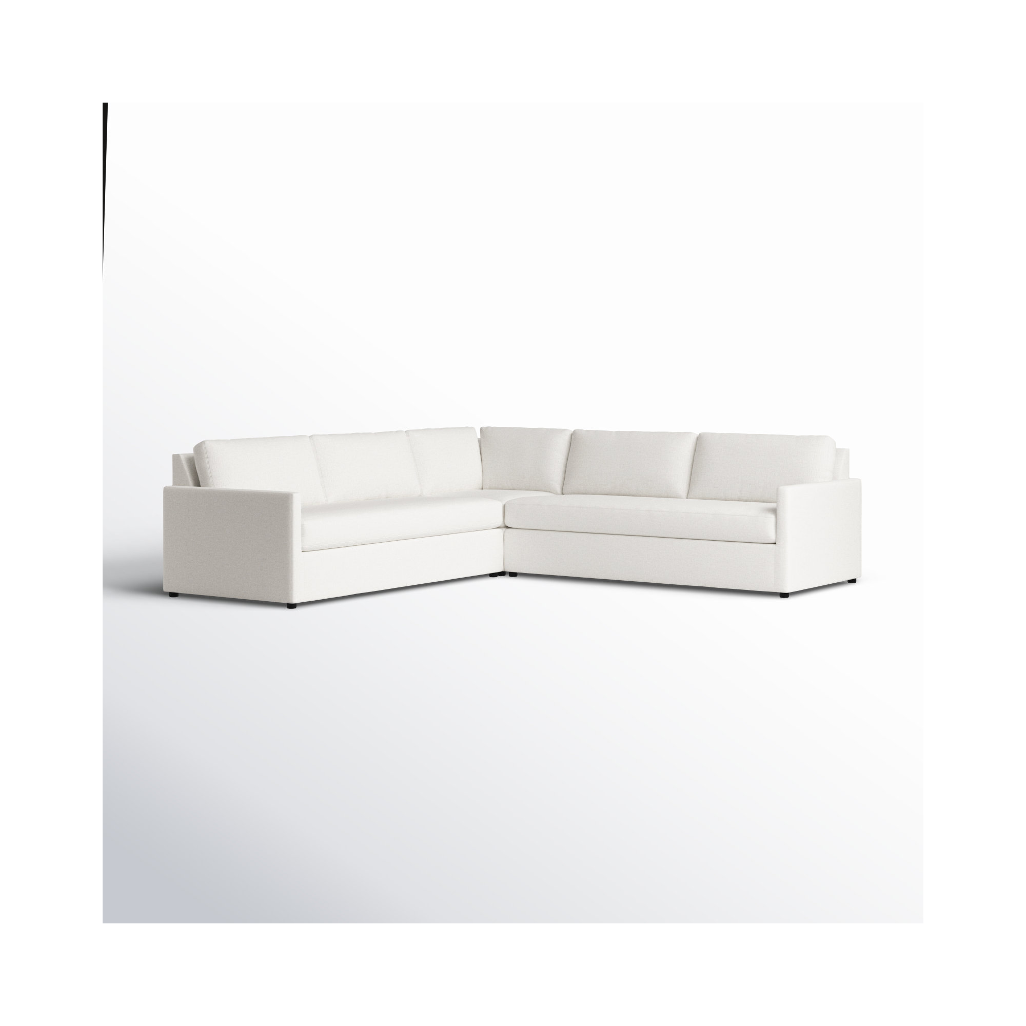 Damari 119" 3 - Piece Upholstered Corner Sectional , Drusky Moonglow Sustain® Basketweave