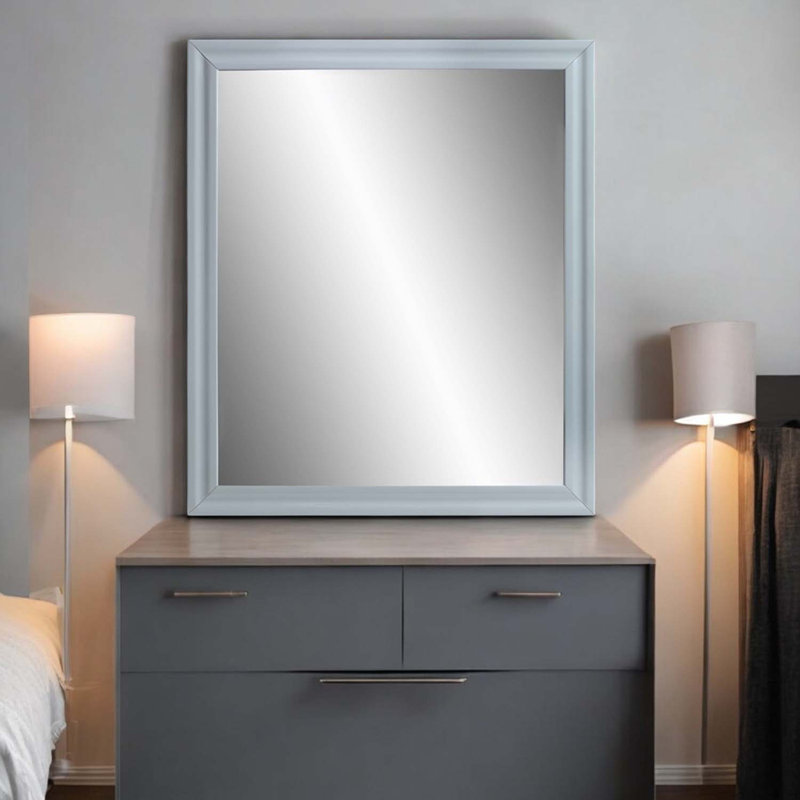 Miroir Gaines 34 po x 39 po, finition gris ultrabrillant, Gris