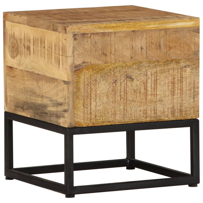 Table de bout en bois massif Danyluk, Naturel