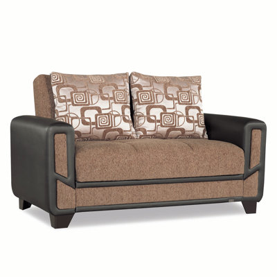 PrimeNest Daceyville Collection Upholstered Convertible Loveseat with Storage