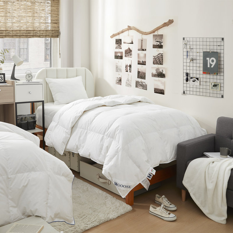 King Size White Hungarian Down and Feather Comforter