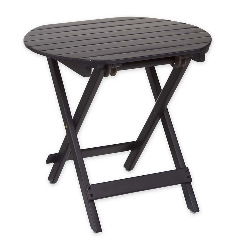Pedri Folding Wooden Adirondack Style Side Table, Black
