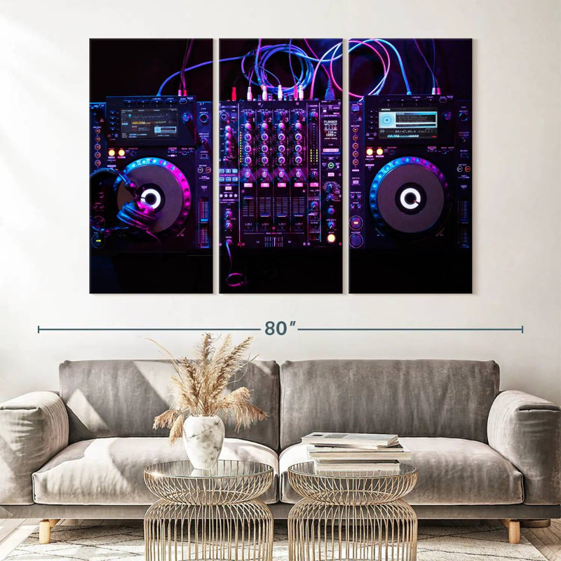 " DJ Audio Controller " Set, 42" H x 65" W x 1.25" D
