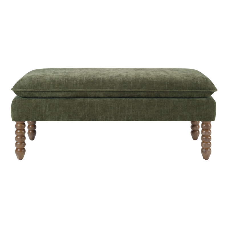 Banc à plateau-coussin Selina, Vert bouteille