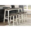 2 tabourets de bar, bois massif, blanc et café, tabourets de salle à manger transitionnels, 2 pièces et capacité de 250 lb