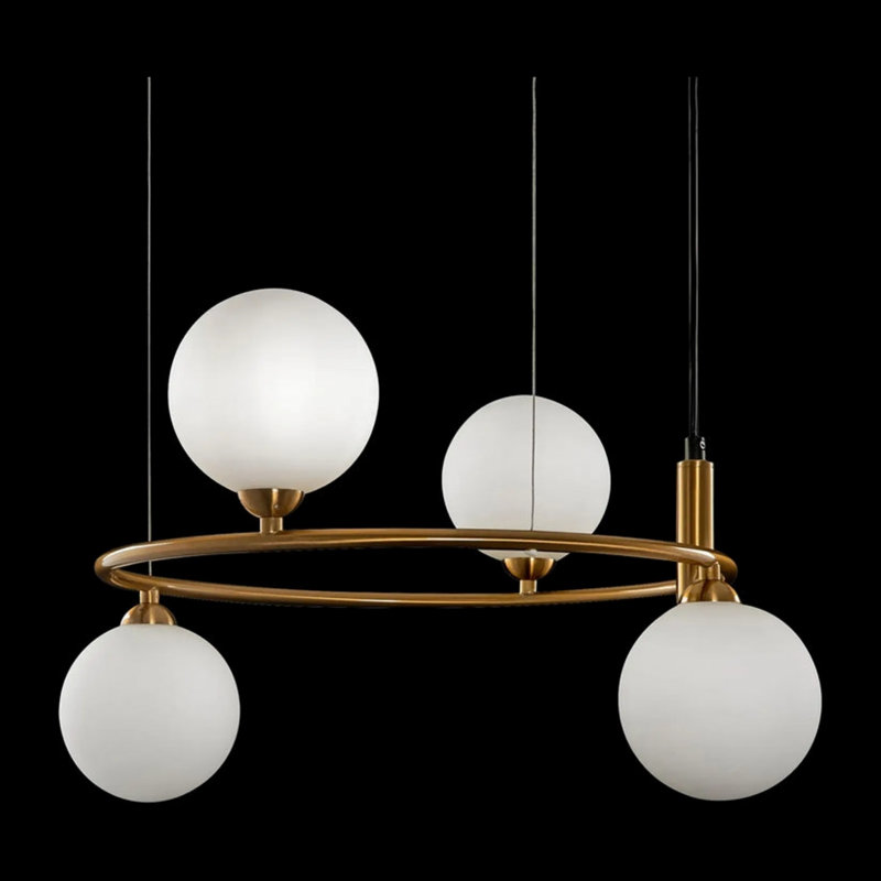Luminaire suspendu 4 lumières Opalite Gold