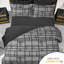 Complete Premium Brushed Microfiber Bedding Set with Black Fitted Sheet – Reversible Quilt Cover, Soft & Breathable Comfort-127343197