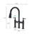 Matte Black Kitchen Faucet With Pull-Down Option - Dual Handle Switch For Accurate Water Control 360-Degree Rotatable High Nozzle Expanded Cleaning Space Brass Material Dependability Function Handles