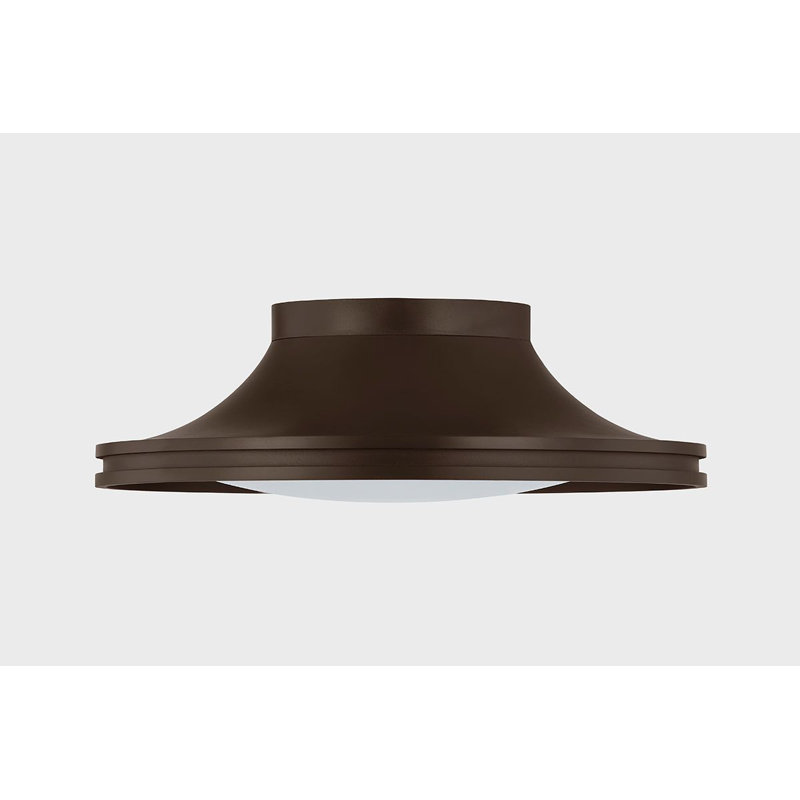 Bronze and Opal Glass 14.75" LED Flush Mount Light