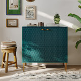 Bima 32'' Tall 2 - Door Accent Cabinet with High Gloss