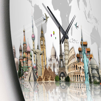 Famous Monuments Across World Wall Clock