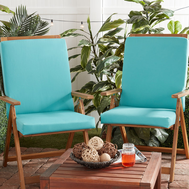 High Back Dining Chair Pad, Teal