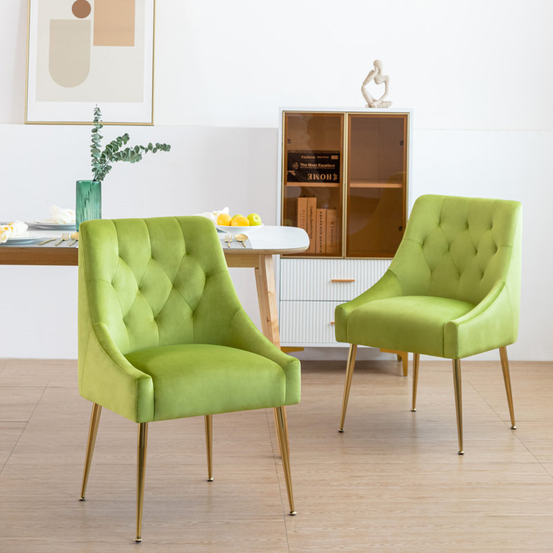 Chaise parsons en velours Julietta, Vert