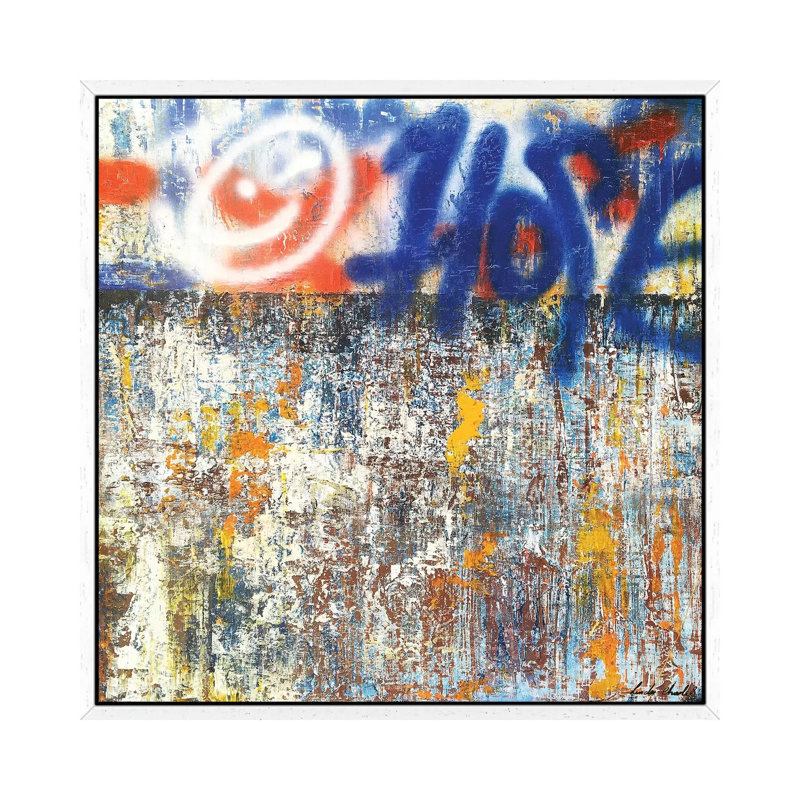 Hope by Linda Charles - Painting on Canvas, 45.72cm H x 45.72cm W x 3.81cm D, White Floater Framed