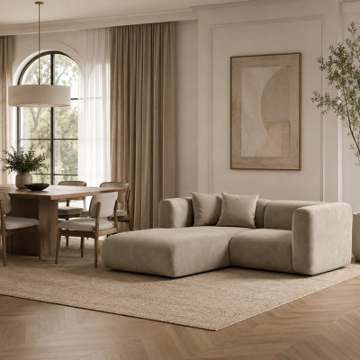 3 Seater Velvet Sofa & Chaise
