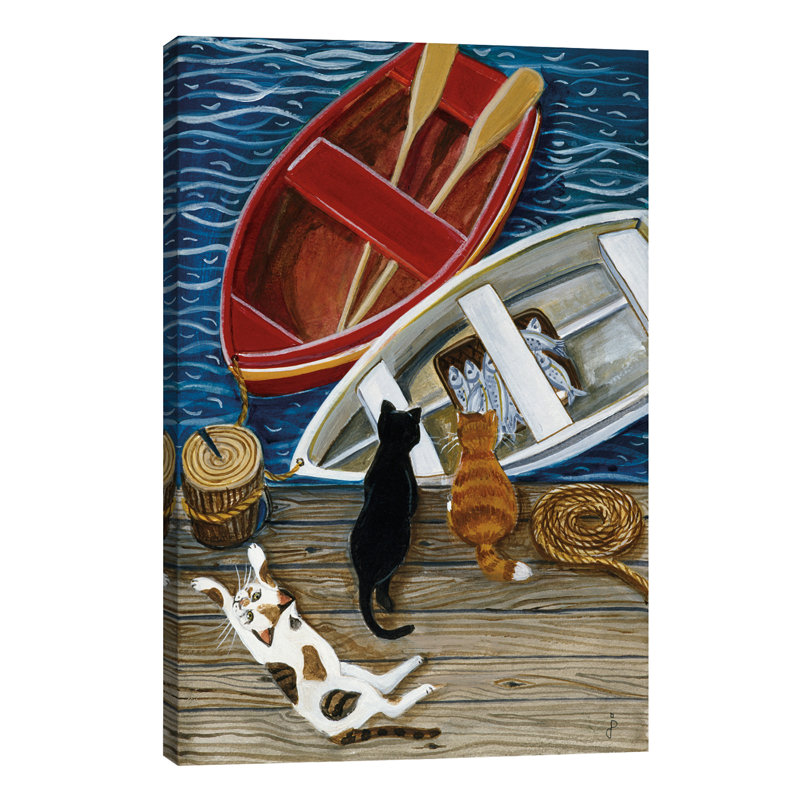 The Days Catch by Jan Panico - Painting on Canvas, 20.32 cm H x 30.48 cm W, No Frame