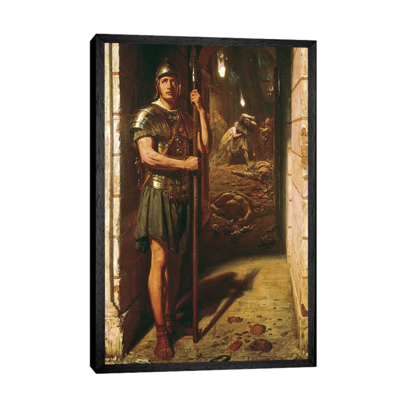Faithful Unto Death, 1865 by Edward John Poynter - Painting on Canvas, Black Framed, 66.04cm H x 45.72cm W x 3.81cm D