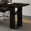 Bureau rectangulaire noir massif + bois manufacturé + acrylique avec 2 tiroirs-2048177631-2048177618