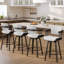 Tabouret de bar et de comptoir pivotant moderne de 26 po (ensemble de 2) avec niveleurs réglables pour îlot de cuisine et bar pour la maison-1816221289