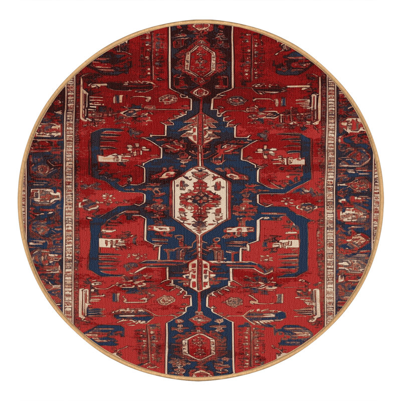 Tapis brun lavable à la machine, Rond 3 pi