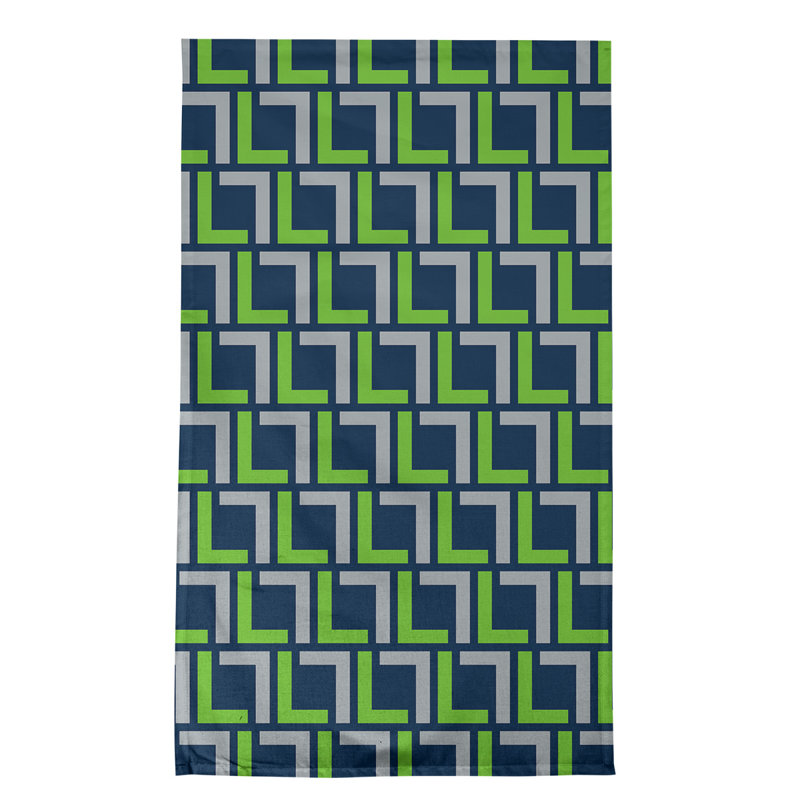 Torchon Seattle, Mélange de coton, Bleu marine collège / vert action / gris loup