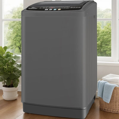 2.8 Cu.ft. Portable Washer And Dryer, Washing Machine With Drain Pump, Safety Lock, Led Display, 10 Programs & 8 Water Levels, Glass Lid