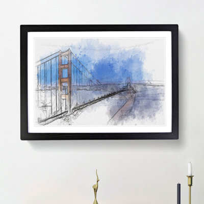 Golden Gate Suspension Bridge - Picture Frame Graphic Art Print